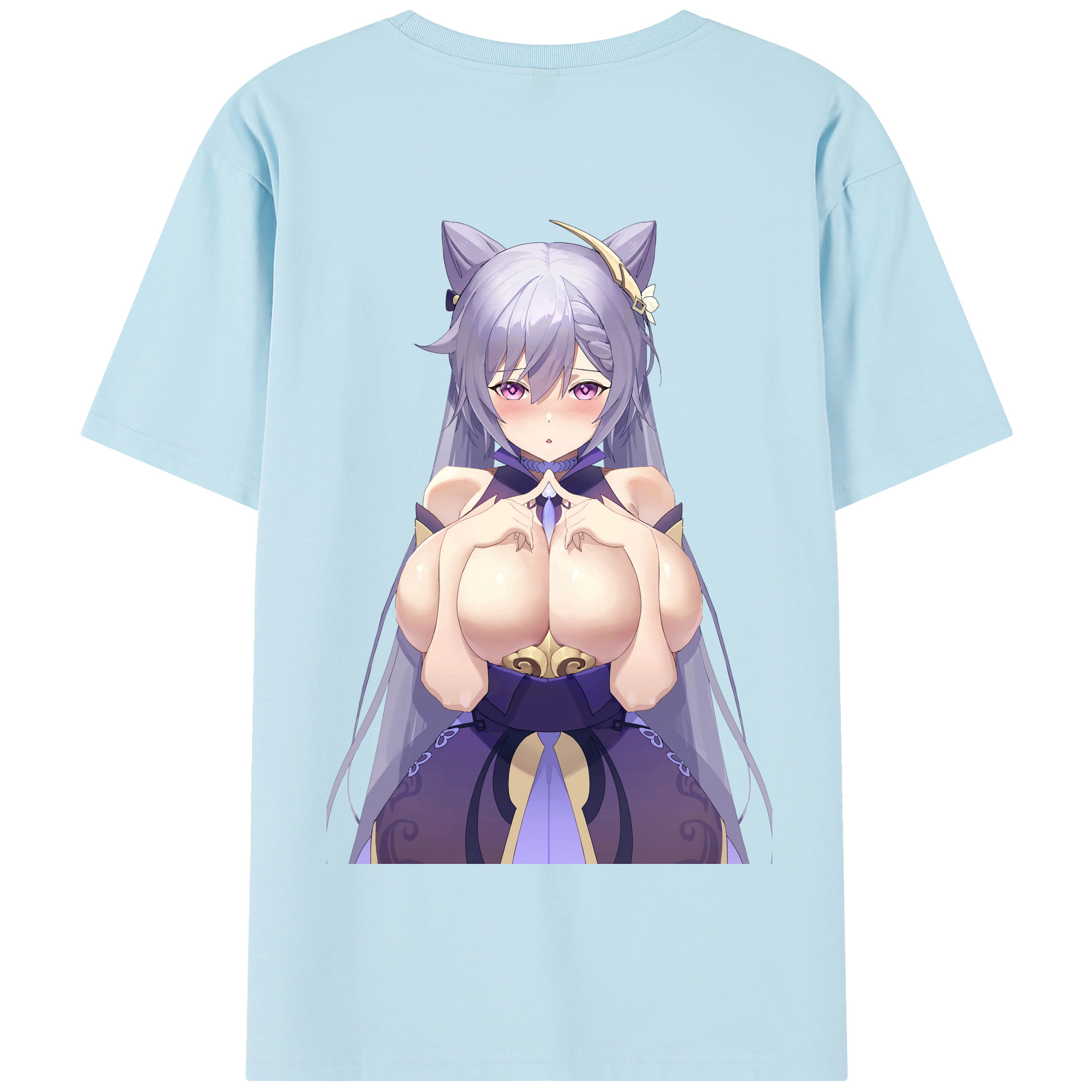 げんし神 刻晴 こくせい genshin Kokusei 綿100％半袖Tシャツ（背面プリント）